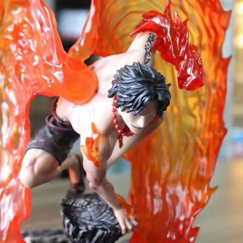 Portgas D Ace Flames of Resurrection GK Statue Fire Fist Ace Anime Collectible Model Sculpture Action Figure Ornament Gift
