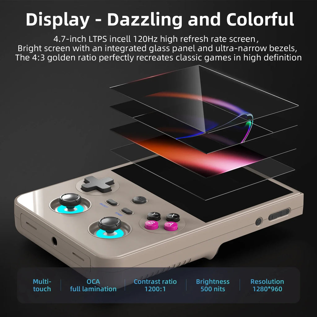ANBERNIC RG477V Handheld Game Console 4.7" LTPS In-Cell Android 14 DSP Sound Effect Video Player Support AI RixelHK 1080p-DP Out