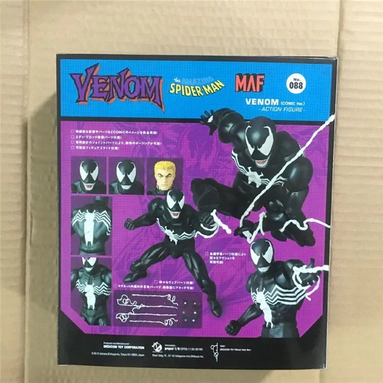 16CM Mafex 088 Spider-Man Venom Comic Action Figure Anime The Amazing Spiderman Collectible Toys Gifts Model