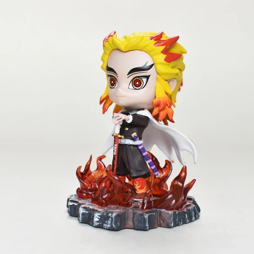 10cm/3.93in Anime Demon Slayer Figure Rengoku Kyoujurou Figure Collection Statue Model Toy Gift