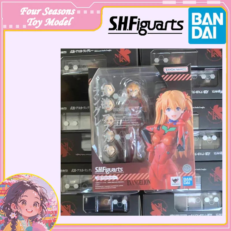 Schneller Versand Bandai Anime EVA NEON GENESIS EVANGELION SHF Shikinami Asuka Langley Original Modellspielzeug Actionfigur Kinder