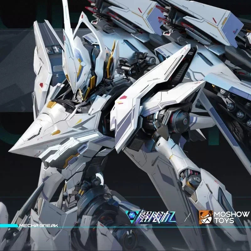 MOSHOU Mecha Break 1/64 UBP-R02T Falcon Full Metal Action Figures Transforming Mecha Model Toy With Base Desktop Decor Boy Gift