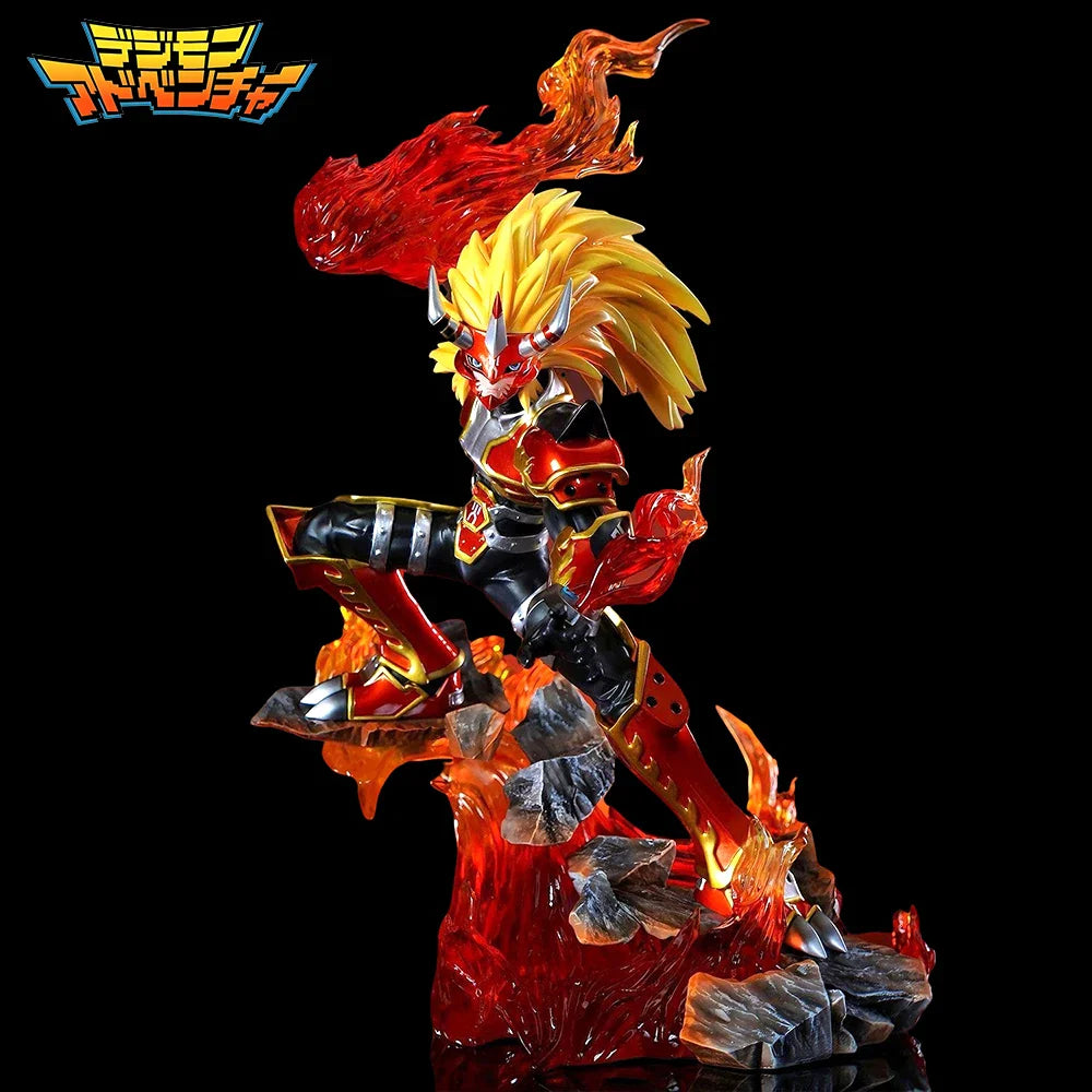 26 cm/10,24 Zoll Anime Digimon Adventure Figur Agnimon Actionfiguren PVC-Statue Desktop-Ornament Sammlung Modell Spielzeug Geschenke