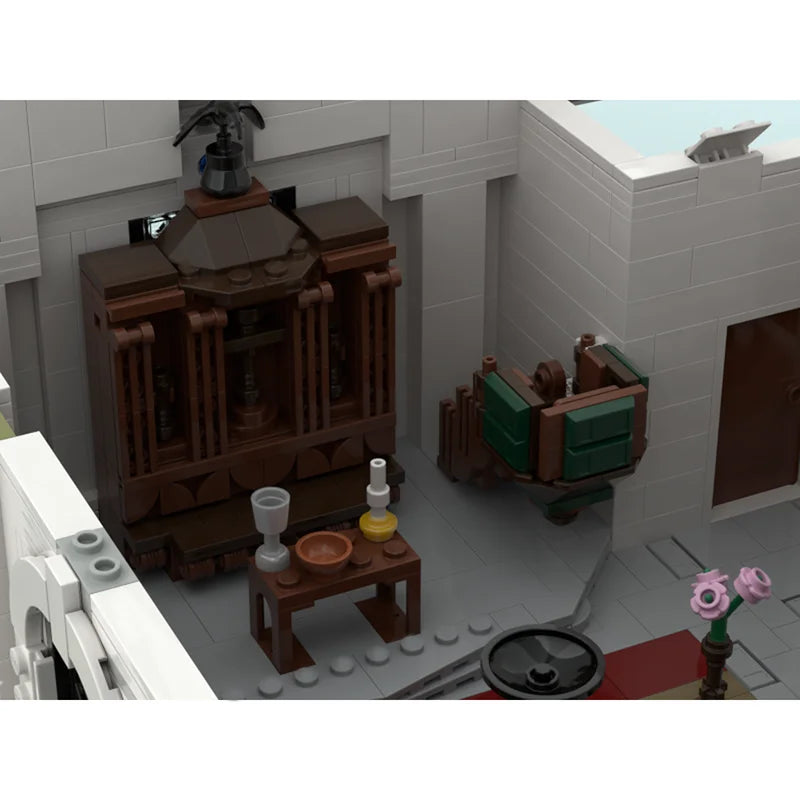 Moc Building Blocks Western Church - Valentine Red Dead Redemption 2 Model Technology Brick DIY Assembly Construction Toy Gifts