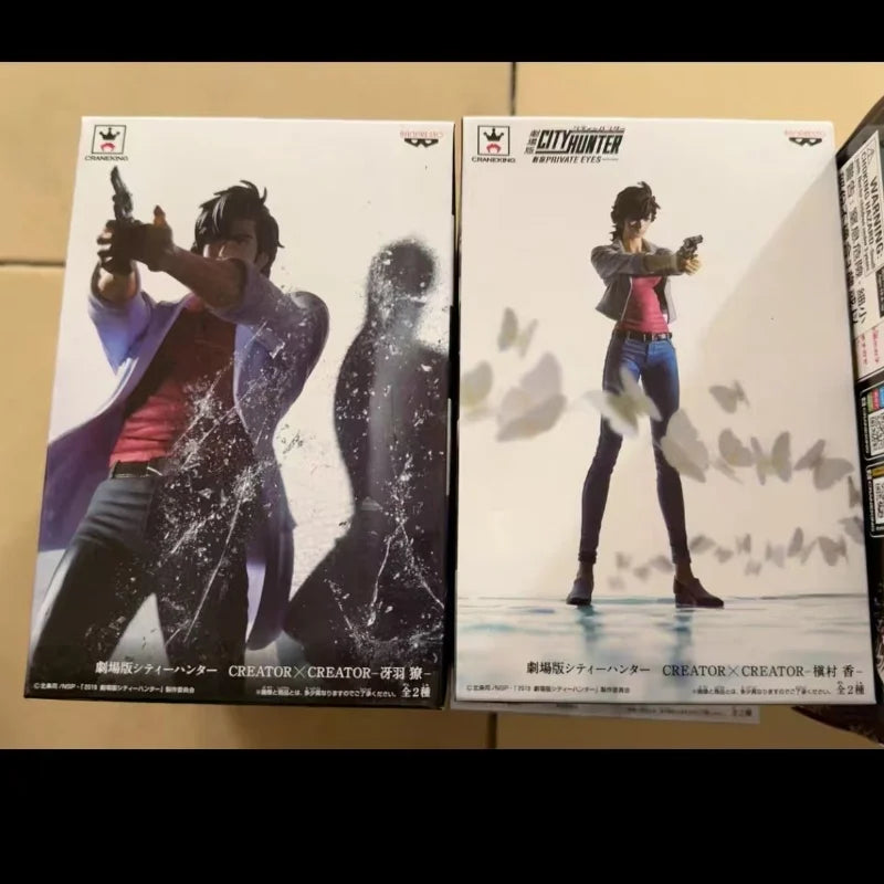 Auf Lager Bandai Banpresto Original City Hunter Saeba Ryo und Makimura Kaori Garage Modell Spielzeug Statue Sammlerstücke Ornamente