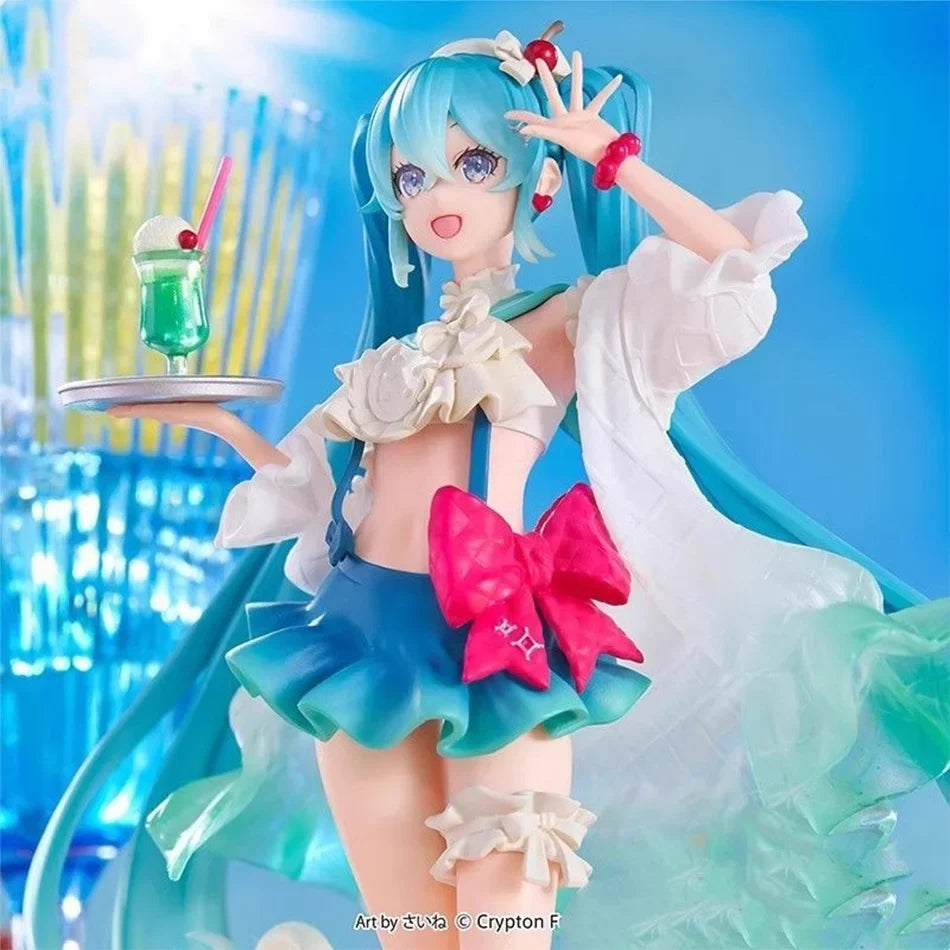 New Hatsune Miku figure Soda  cream dress The Props Desktop Decoration Collection PVC Model Toys Kids Gifts