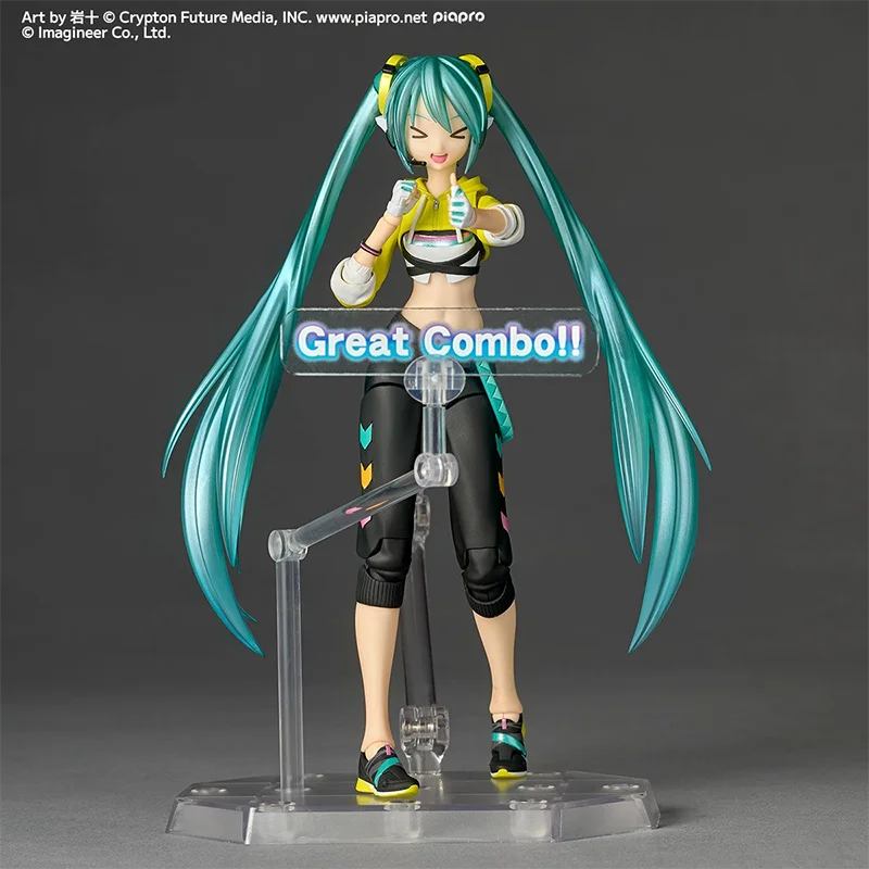 KAIYODO Revoltech AMAZING YAMAGUCHI Hatsune Miku Fit Boxing Ver. PVC 15CM Anime Action Figures Model Collection Toy