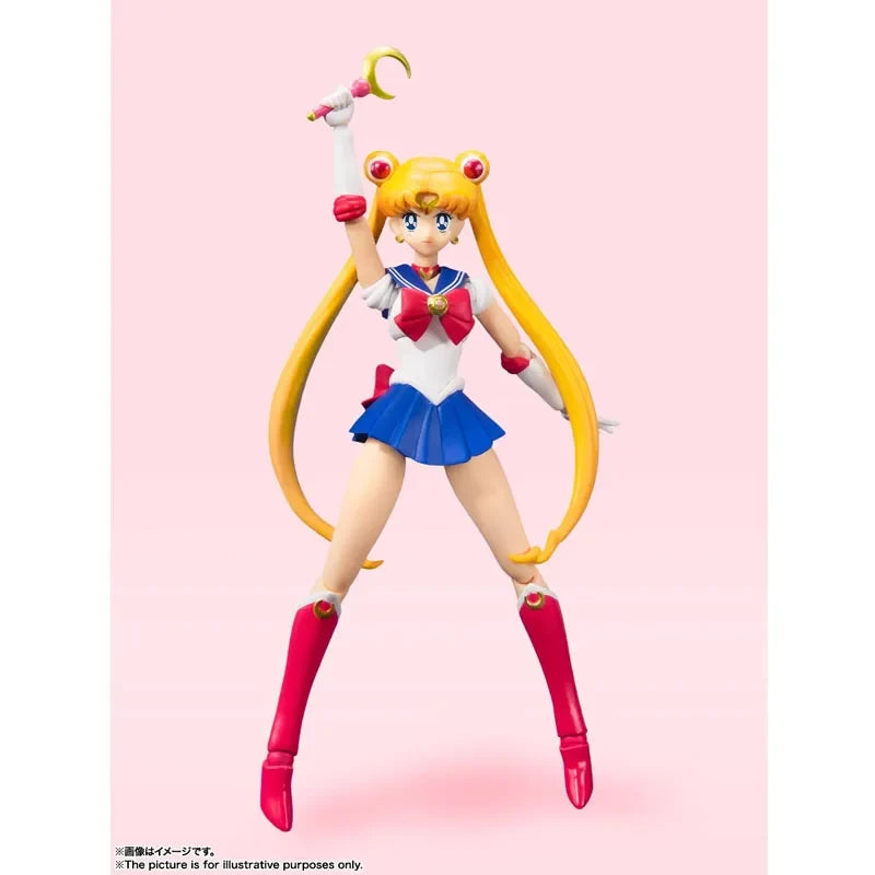 Bandai Genuine SHF Sailor Moon Venus Mars Jupiter Pluto Mercury Animation Color Anime Action Figure Model Toy Gift KidChristmas