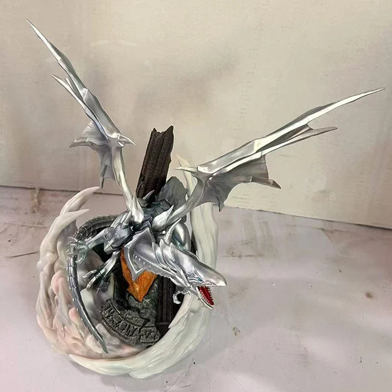 35cm Anime Yu-Gi-Oh! Mx Blue - Eyes White Dragon Figure Gk Scene Model Statue Desk Ornaments Statue Collectible Animation Role