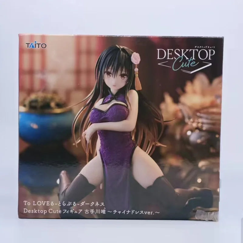 Genuine Original Taito To Love-Ru Darkness Desktop Cute Kotegawa Yui China Dress Anime Figure Model Collector Figurine Toys Gift