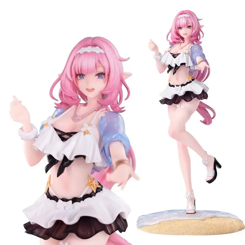 22cm Anime Game Honkai Impact 3rd Elysia Figure Gift+ 1/8 Summer Miss Elf Ver Desktop Standing Model Toy Doll Aciton Figure Pvc