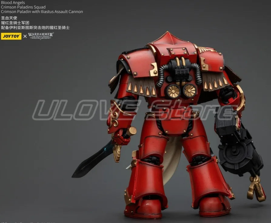 In Stock Original JOYTOY 40K Blood Angels Crimson Paladins SquadCrimson Paladin with Lliastus Assault Cannon 1/18 Action Figure