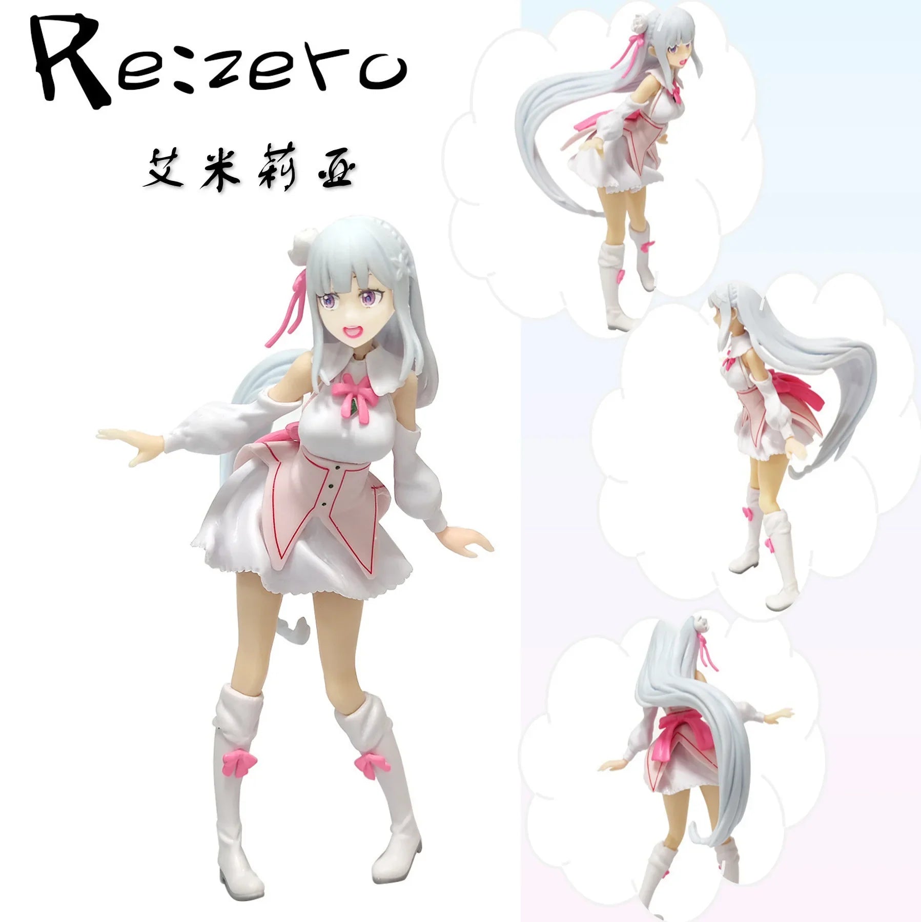 @17cm Re: Zero Starting Life in Another World Anime Figure Emilia Action Figures Kawaii Memory Snow Emilia Collection Model Toys