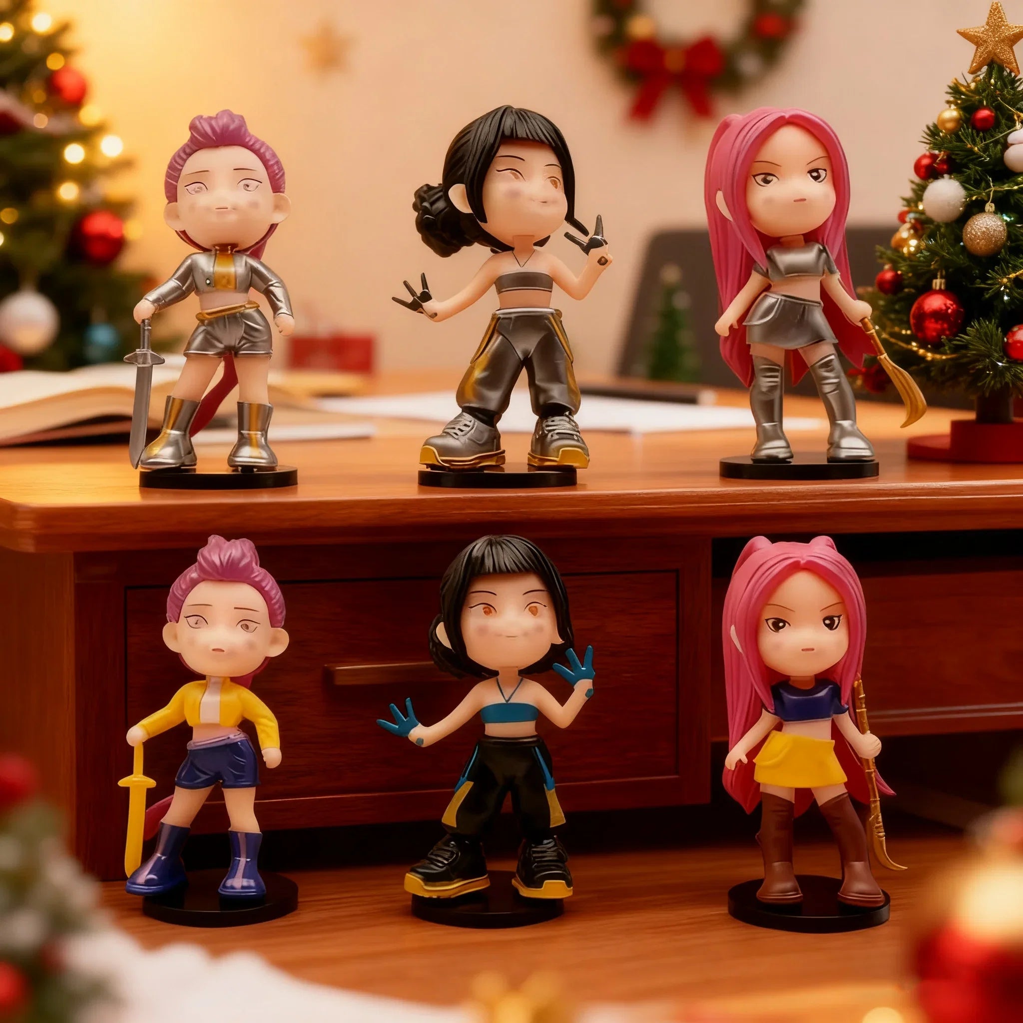 HOT SALE Q Version K pop Demon Hunters Action Figure Doll Rumi Mira Zoey Figurine Doll Collection Fans Christmas Gifts