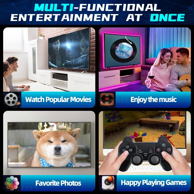 2024 Updated 4K Game Stick Retro Video Game Console For PS1/GBA/MD/Dendy 15+Emulator Support Screen Projection
