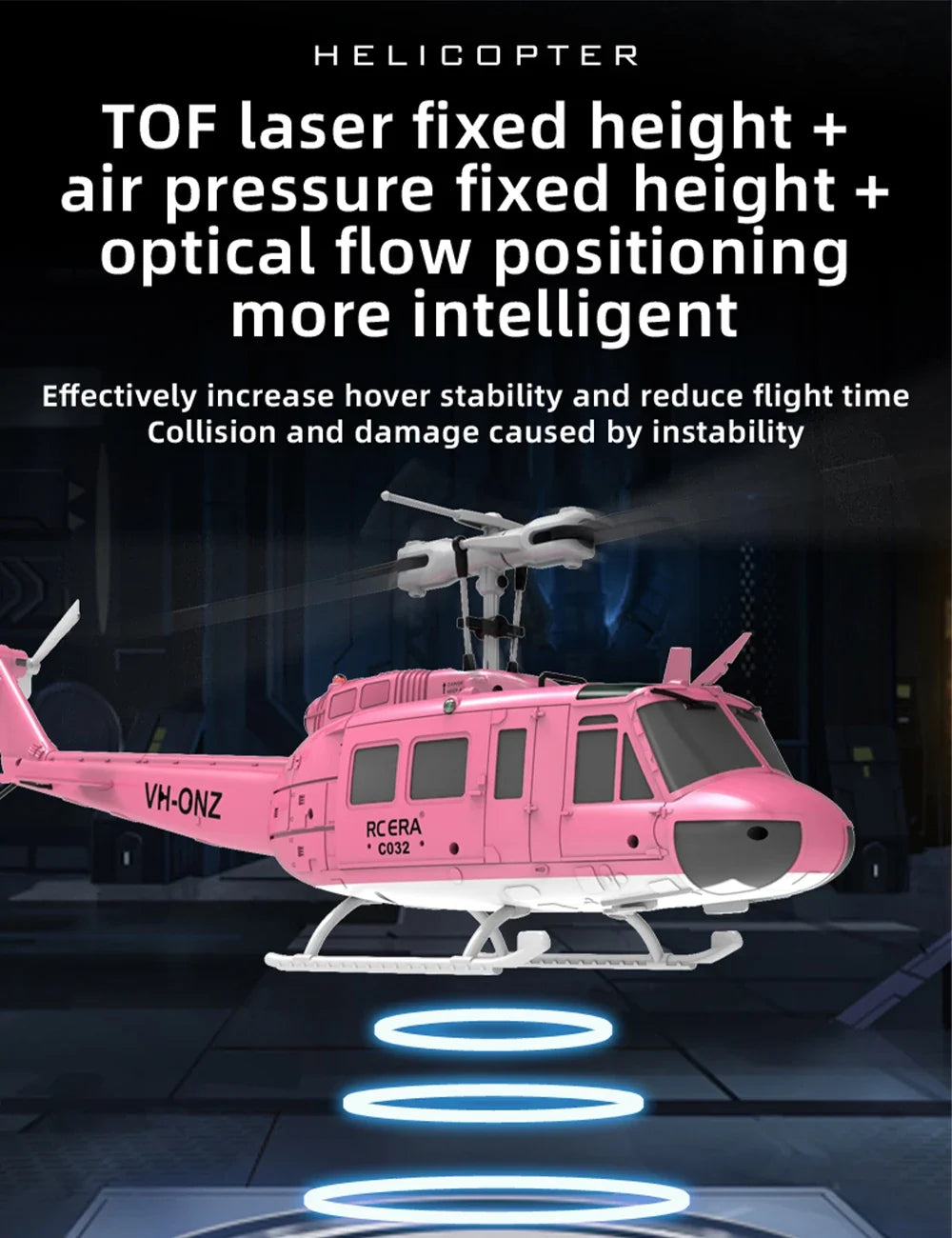 RC ERA RC Helicopter C032 1:48 Huey Helicopter UH-1 6-axis Gyro 6 Channel 3D Dual Brushless Motor Remote Control Aircraft