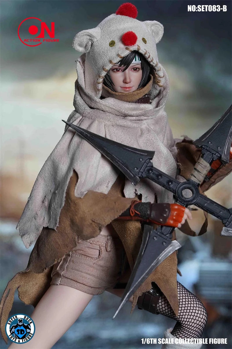 SUPER DUCK SET083 1/6 FF7 Yuffie Head Sculpt Costume Clothes Model Fit 12'' TBL PH S16A S18A Female Action Figure Body