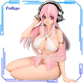 In Stock FuRyu Original Genuine Sexy Anime Girl Super Sonico Noodle Stopper White Bikini Ver. 11cm Collections Model Toy Figures