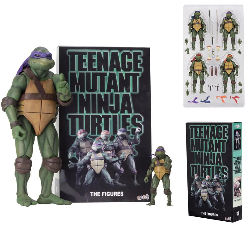 NECA 4Pcs/Set Teenage Mutant Ninja Turtles Leonardo ‌Raphael  Action Figure Film Edition Movies Model Anime Kids For Toy Doll