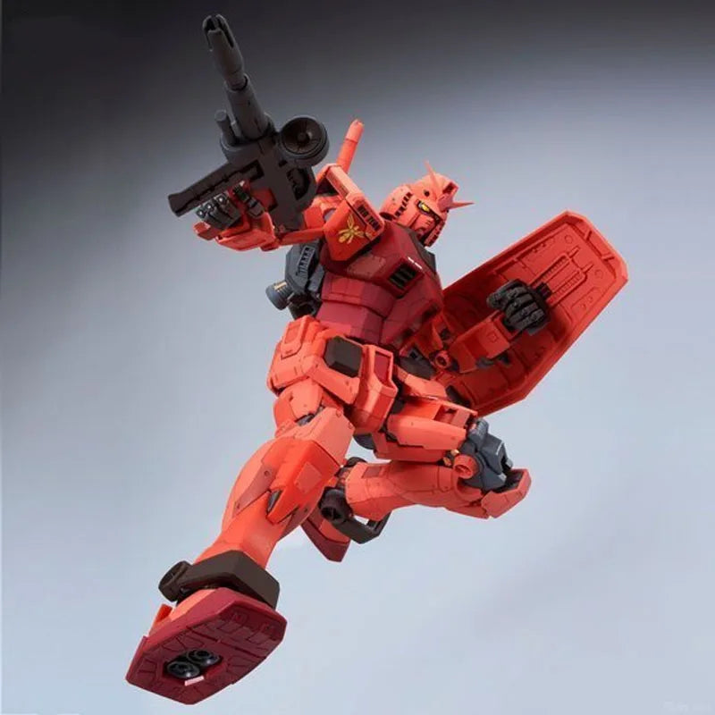 Bandai Original MG RX - 78 Char Aznable's Custom Gundam 1/100 Anime Action Figure Assembly Model Toys Gifts For Children GUNDAM