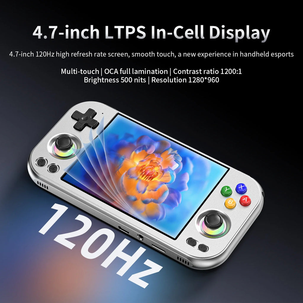 ANBERNIC RG477M Video Game Console 4.7'' LTPS in-cell Touchscreen 120Hz Android14 Dimensity 4nm Processor 27W Fast Charging 477M