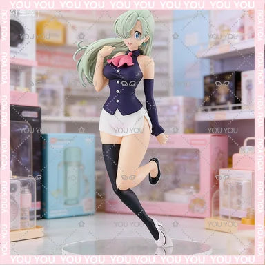 Qwiooe Original Echte Japan Anime Figur Die sieben Todsünden 16cm Elizabeth Liones Modell Spielzeug Desktop Dekoration Sammlerstück
