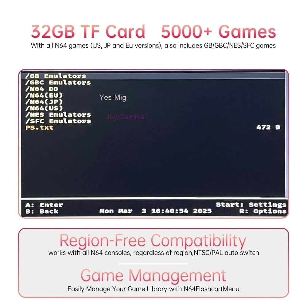 New SC64 Flashcart For Nintendo 64 Video Console Games SummerCart64 And 64DD Also Play GB/GBC/FC/SFC Games By Emulator