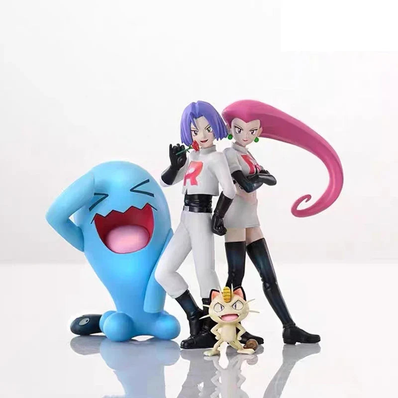 40cm Rocket Team Anime Figure Meowth Hot Air Balloon Figures Wobbuffet Figures Pvc Statue Collection Model Custom Gifts Toys