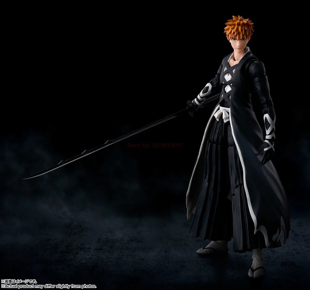 Bandai Sh Figuarts In Stock Bleach Ichigo Kurosaki Tensa Zangetsu Shf Action Figure Model Toys Anime Collectible Toy Gift