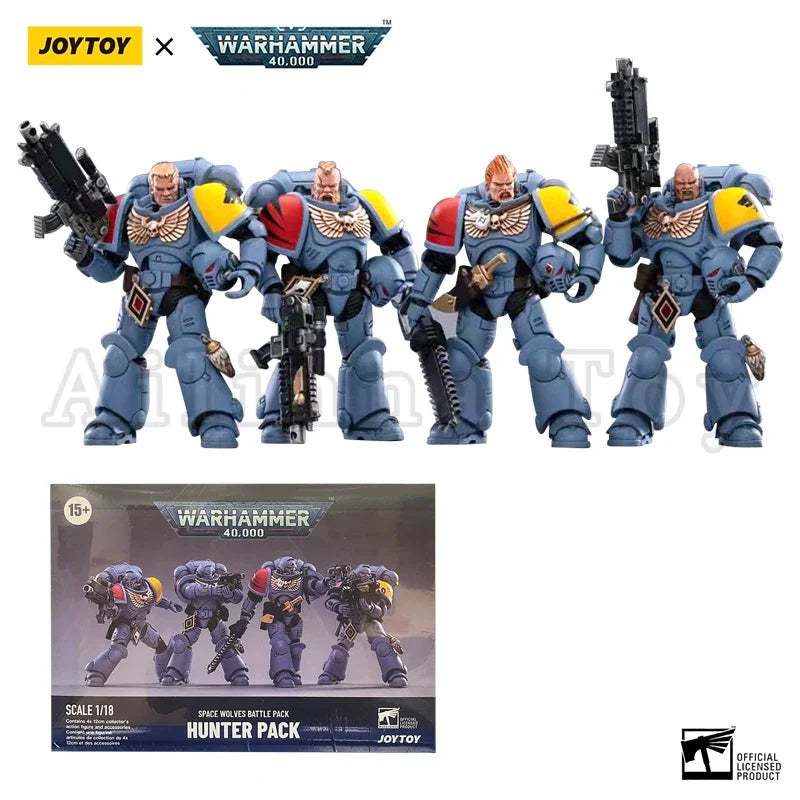 JOYTOY 1/18 Action Figure (4PCS/SET) 40K Space Wolves Battle Pack Hunter Pack Anime Collection Military Model