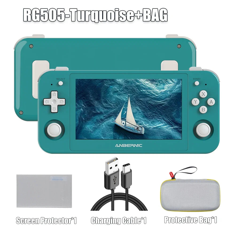 ANBERNIC RG505 New Handheld Game Console Android 12 System Unisoc Tiger T618 4.95-INCH OLED With Hall Joyctick OTA Update