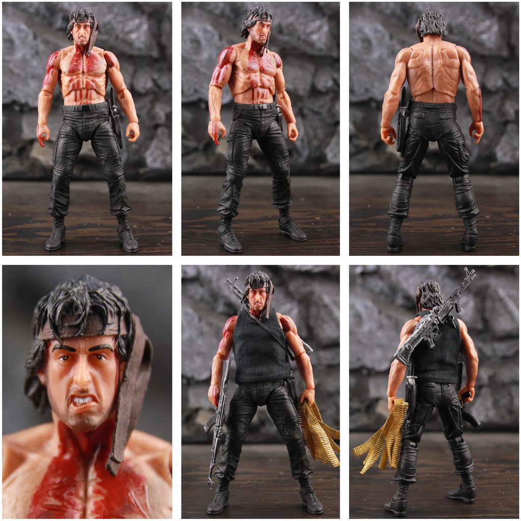 Classic Movie First Blood Ron Kim John J.R Rambo 7" Action Figure Special Forces Soldier Avenger Sylvester Film Toys Doll Model