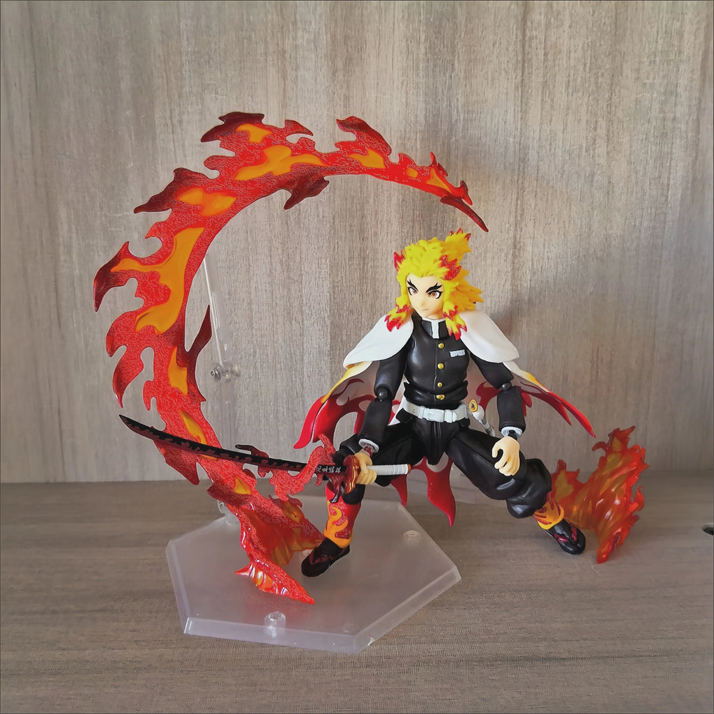 14cm Demon Slayer Rengoku Kyoujurou Figma 553 Joints Movable Anime Action Figure Toys Doll Gift