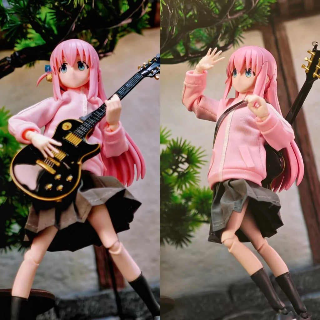 New Stock 1/12 Scale Female Soldier Boki Lonely Rock Clothes Pink Skirt Pants Set For 6in Figma Action Figure Toy