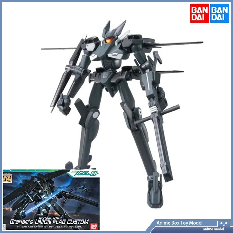 Gundam Bandai  HG 1/144 07 Graham Union Flag Custom Genuine Gunpla Action Toy Figure Toys forChildren Kit Anime Figure