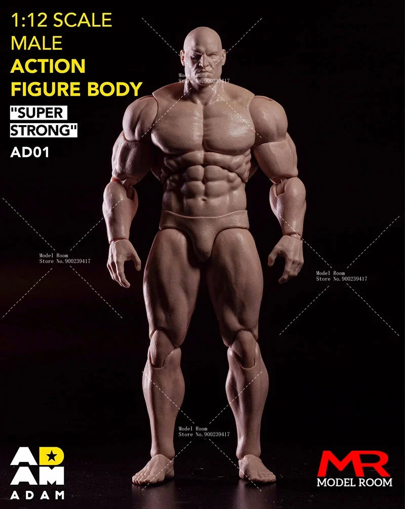 MUFF TOYS ADAM 1/12 Male Strong Muscle Joint Body 6'' Super Flexible Comic Soldier Action Figure Body Doll