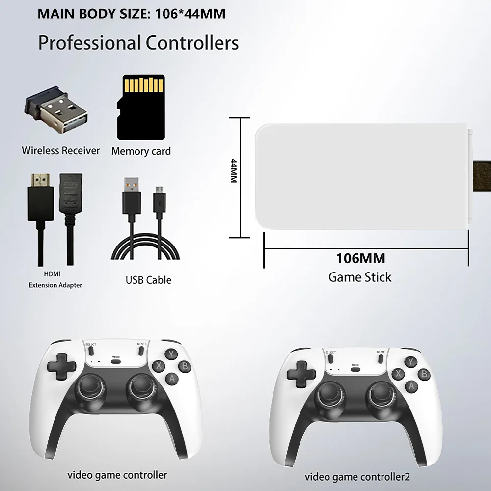 M15 Ultra Family Game Night Stick 64G/128G, 50K+ Games & 2.4G Dual Wireless SharePlay, Handheld Party Pack HD TV Ready