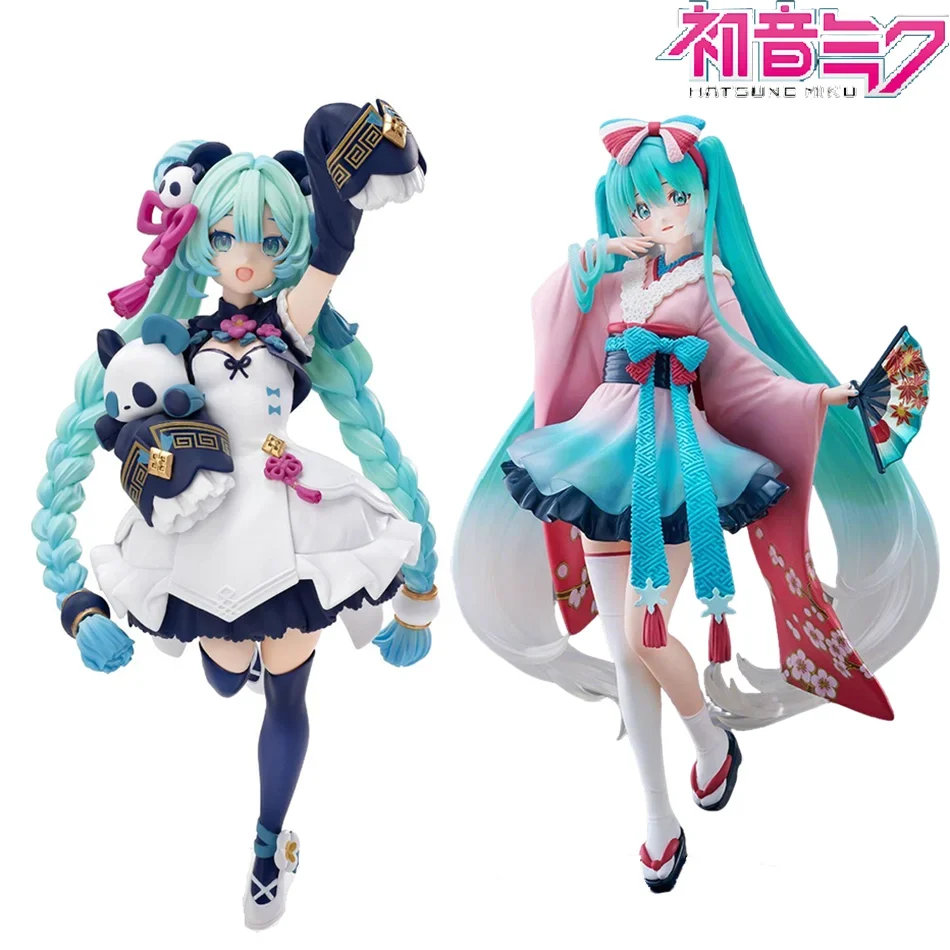 Hot 18CM Anime Hatsune Miku Neo Tokyo Series Kimono Figure Anime Peripheral Collectible Models Decorations Children Kawaii Gift