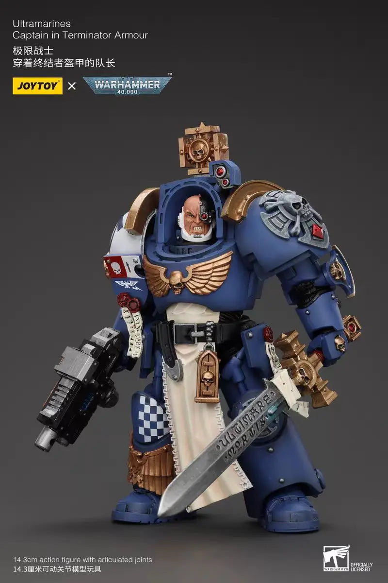 【In Stock】JOYTOY Warhammer 40K Ultramarines Captain in Terminator Armour 1/18 Action Figures Models Toys