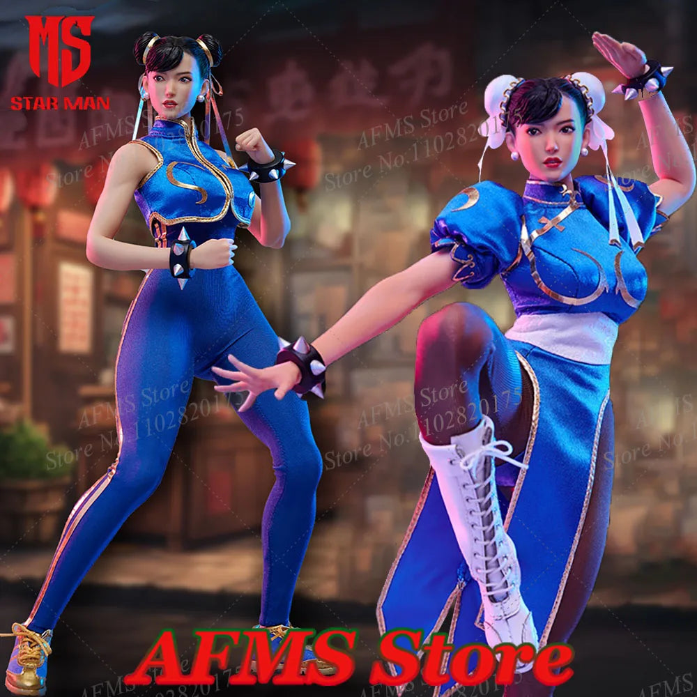 In stock STAR MAN MS-008 1/6 Women Soldier Chun-Li Classic Fighter Girl Fighting Girl 12Inch Full Set Action Figure Body Dolls