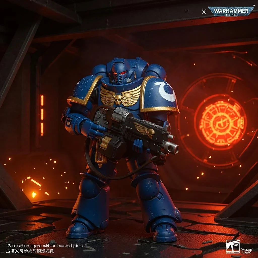 JOYTOY Warhammer 40K 1/18 Ultramarines Intercessors Action Figure 12cm Soldier Figurine Model Toy for Fans Collection