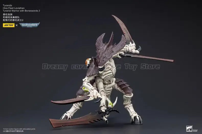 【In Stock】JOYTOY Warhammer 40K Tyranids Hive Fleet Leviathan Tyranid Warrior with Boneswords 2 1/18 Action Figure Articulated