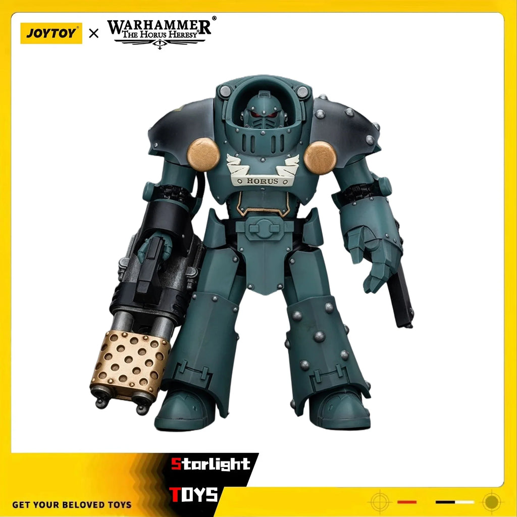JOYTOY 1/18 Action Figure Warhammer 40K Sons of Horus Tartaros Terminator Squad Heavyflamer and Chainfist Toys Model Gift