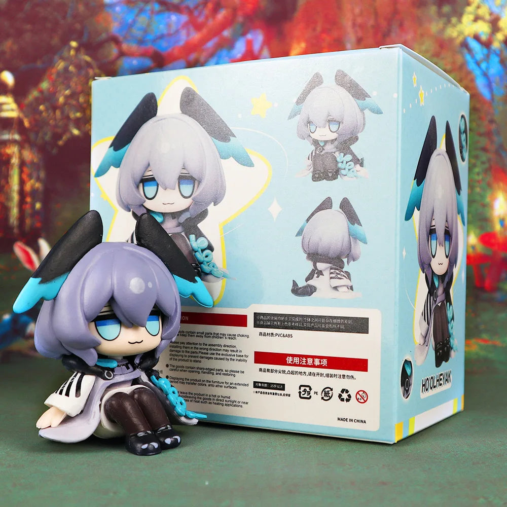Sitting girl 7.5cm  Q Version Figure the Paradigmatic Model Toys Anime Game Periphery Kawaii Doll Gifts box packaging