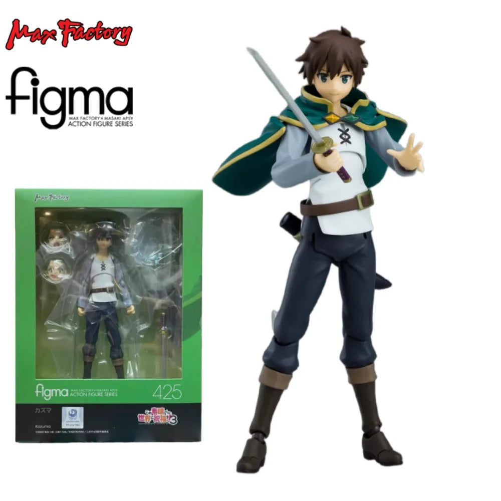 Max Factory Figma 425-Kazuma/399-Aqua/450-Darkness/407-Megumin Anime Action Figure Model Kit for Collector&Fans Multi-accessory