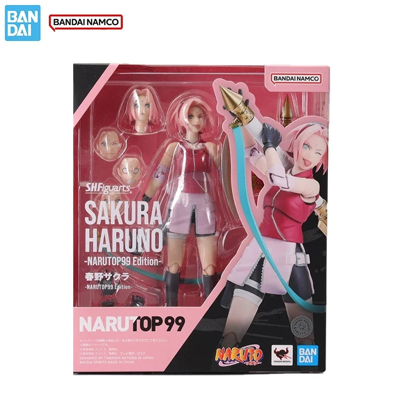 Bandai Original Genuine Figure Naruto Model Kit SHF Sakura Haruno NarutoP99 Collection Action Figure Model for Kids Toys Gifts