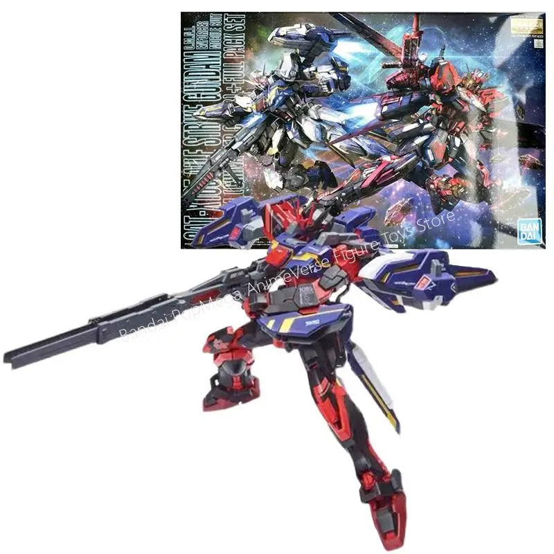 Genuine Bandai Gundam Model Kit Anime Figure MG 1/100 Aile Strike RM Full Pack Set Gunpla Anime Action Figure Toys for Children