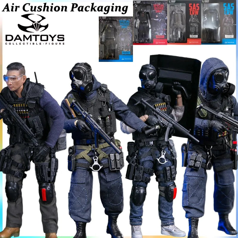 DAMTOYS Original 1/12 Pocket Elite Series Britische SAS Anti-Terror-Gruppe Hong Kong Flying Tigers Actionfiguren Modell Spielzeug