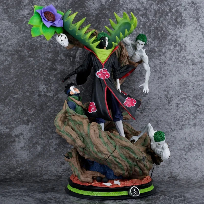 32cm Naruto Akatsuki GK Tobi Obito Zetsu Dual Head Sculpture Figure Model Anime PVC Statue Collection Desktop Decor for Gift Toy