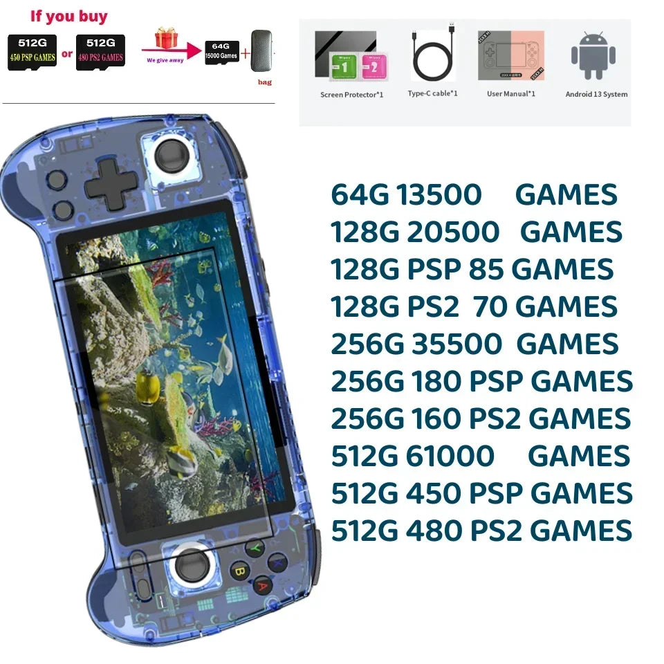 ANBERNIC RG556 Handheld Game Console 5.48-inch AMOLED Screen Android 13 Retro Game 1080*1920 Resolution 8GB LPDDR4X PS2 RG 556